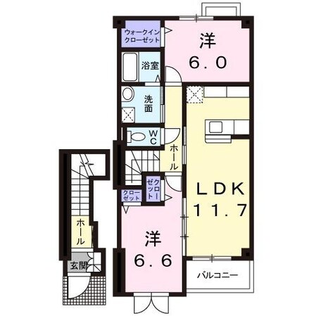 河崎口駅 徒歩20分 2階の物件間取画像